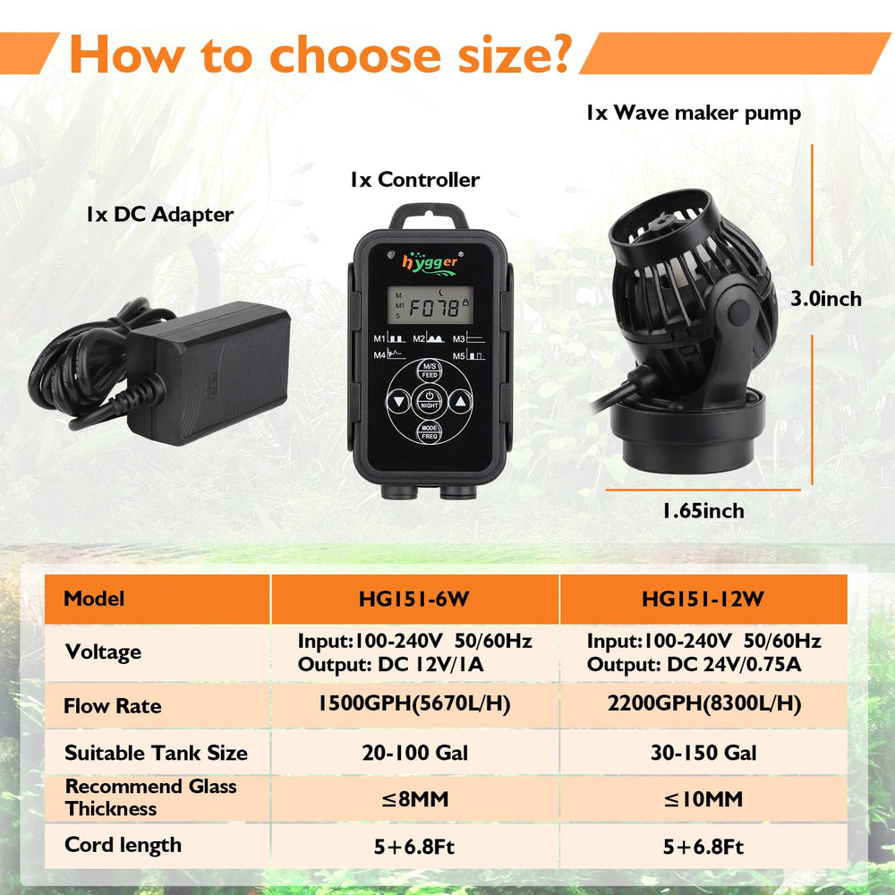 hygger aquarium wave maker setup accessories included for easy install.