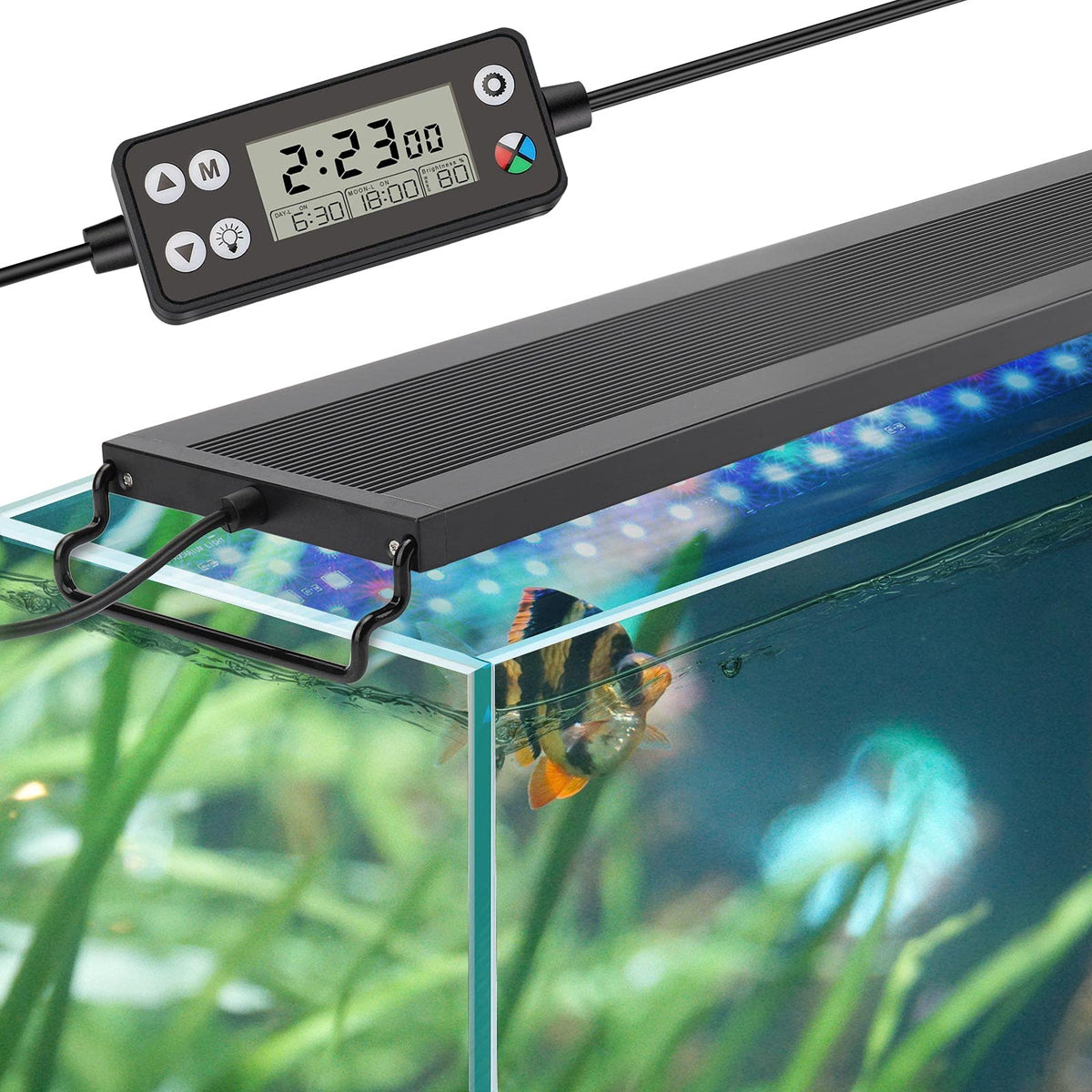 Hygger Auto On Off LED Aquarium Light front view for 18–24 inch freshwater tanks