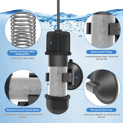 hygger betta heater dry-run and overheating protection prevents accidental heating
