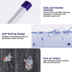 Hygger self-sinking bubble bar stays at the tank bottom for stability.