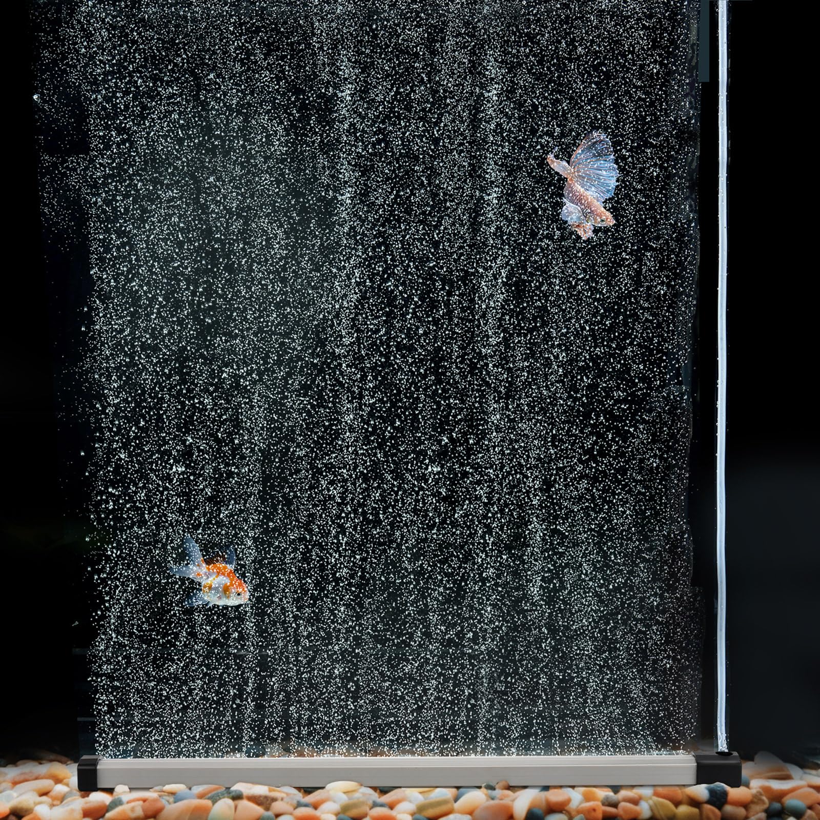 The hygger bubble strip 13.8-inch wall-assembly shows steady, oxygen-boosting bubbles for tanks.