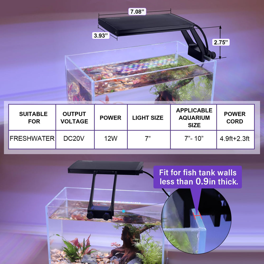 hygger clip-on bracket installation on thin aquarium glass
