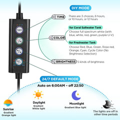 Hygger clip-on DIY mode controls customizable lighting schedules and colors