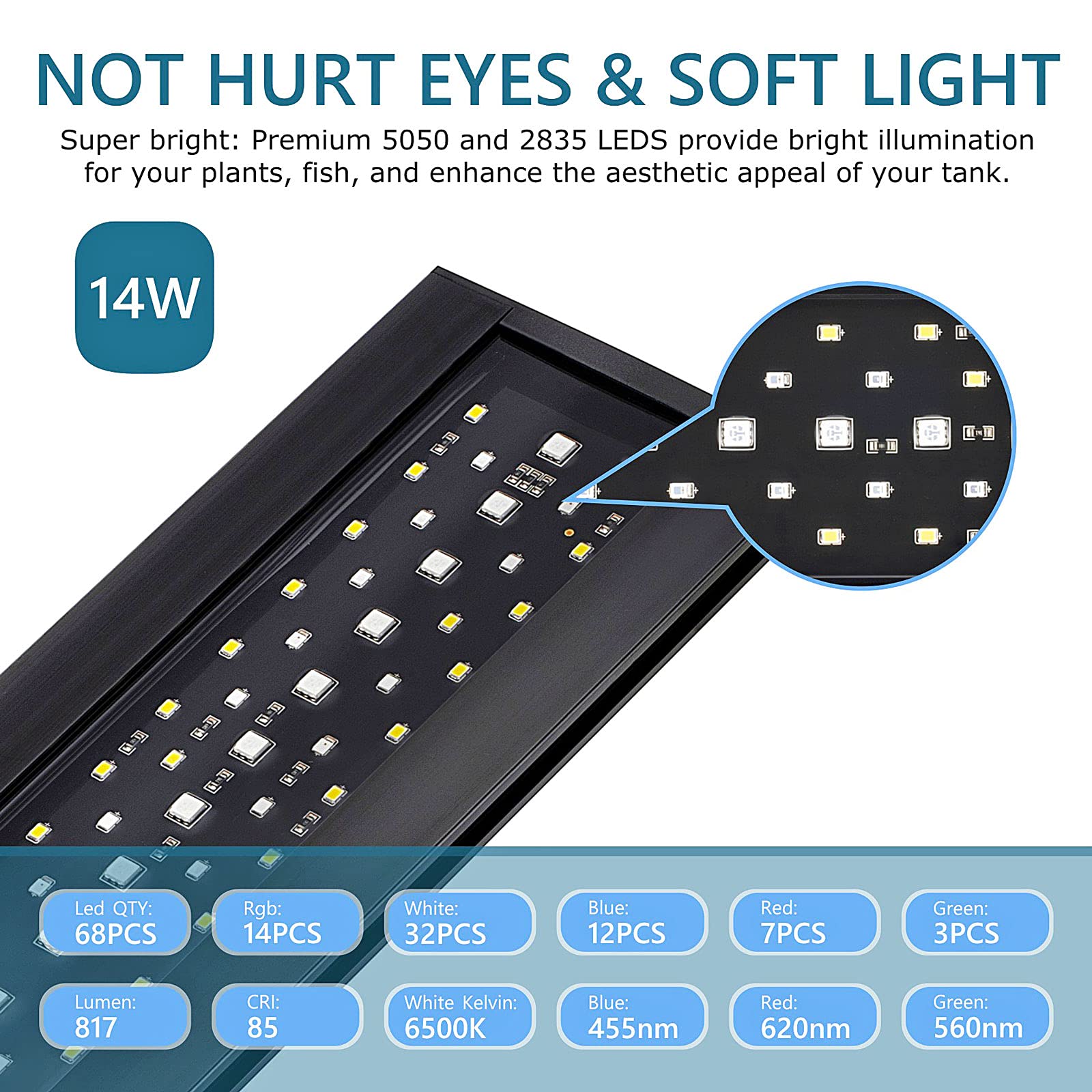hygger clip-on led moonlight mode adds subtle night glow for nocturnal activity watching