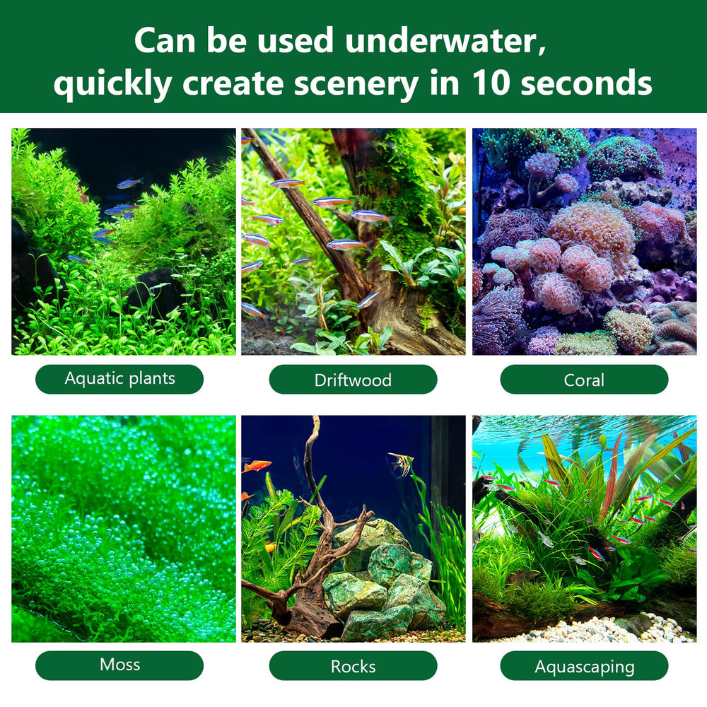 Hygger CO2 Aquarium Glue secures coral for natural reef formations