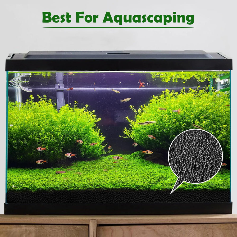 Hygger CO2 aquarium soil particle size shows moderate 3-5mm granules for permeability