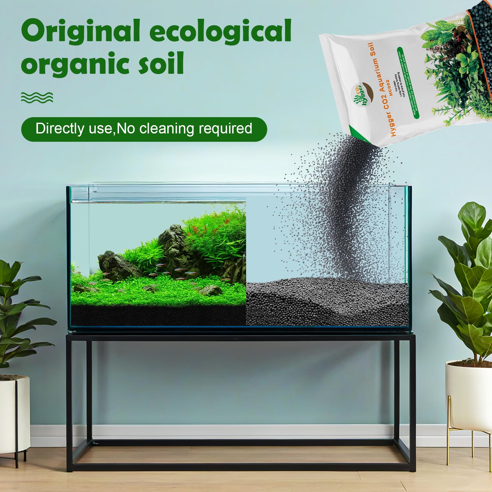 Hygger CO2 aquarium soil setup layer captures multi layer substrate for aquascaping