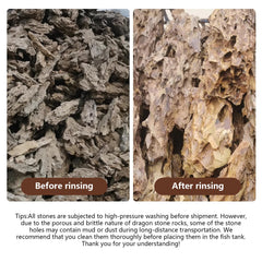 Hygger CO2 dragon stone rock aquarium decor blends naturally with tank surroundings.