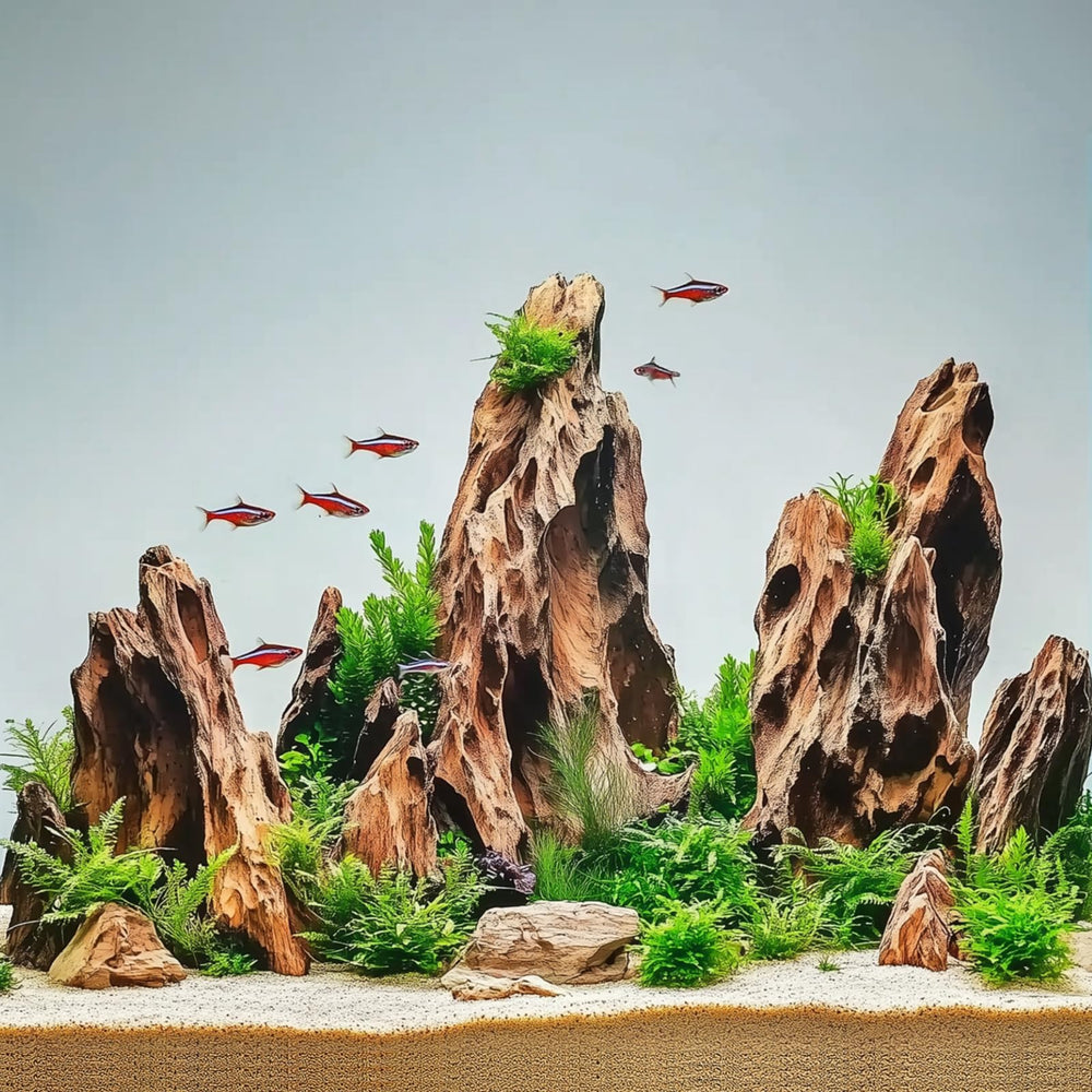 Hygger CO2 dragon stone rock varied sizes let you stack natural formations.