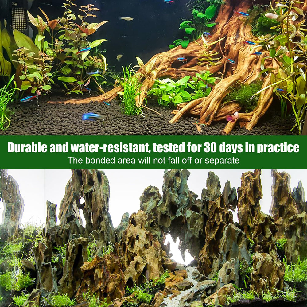 Hygger CO2 liquid glue dries clear, preserving aquarium aesthetics.