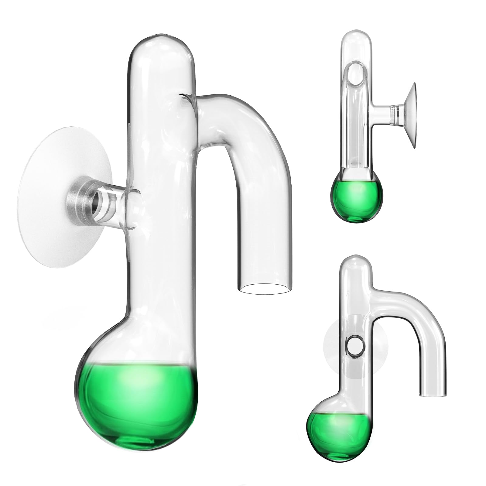 Hygger CO2 Nano Drop Checker planted-tank view demonstrates readings from multiple angles.