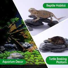 Hygger CO2 slate cliff-cavern adds depth for fish aquariums