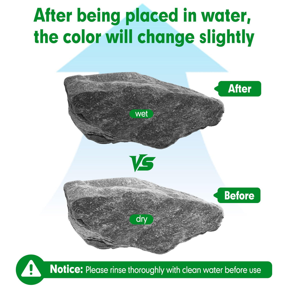 Hygger CO2 slate stones show darker color when wet for realistic scenes