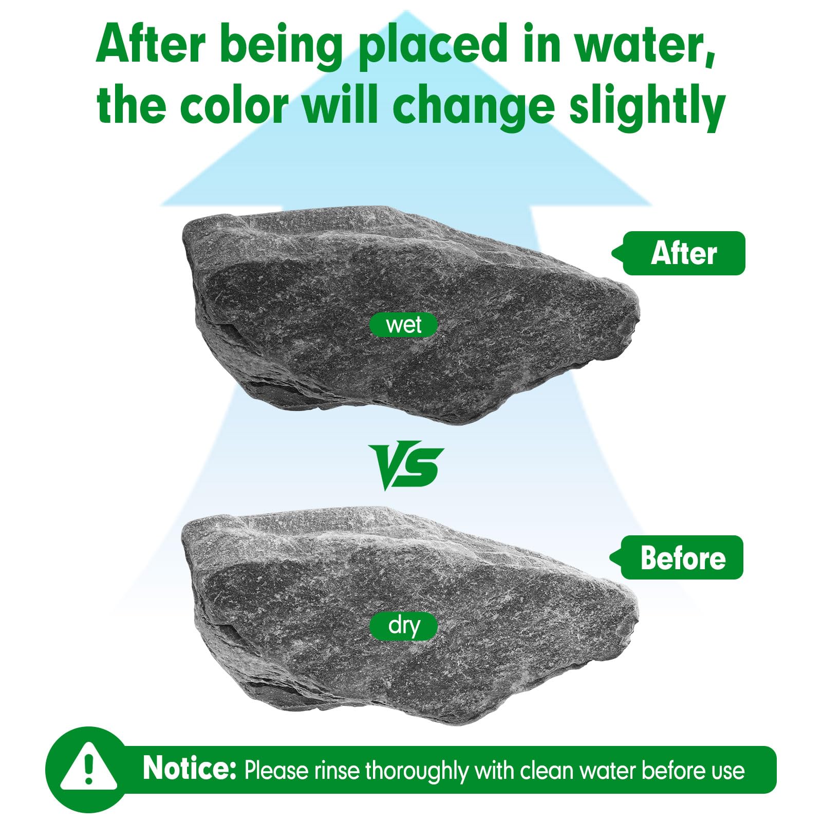 Hygger CO2 slate wet-darkened look enhances realism when wet