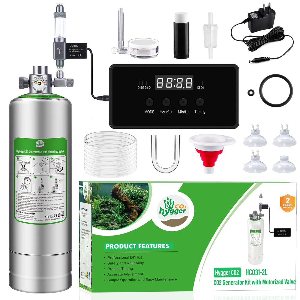 Hygger CO2 2L bottle showing upgraded durable design for tanks