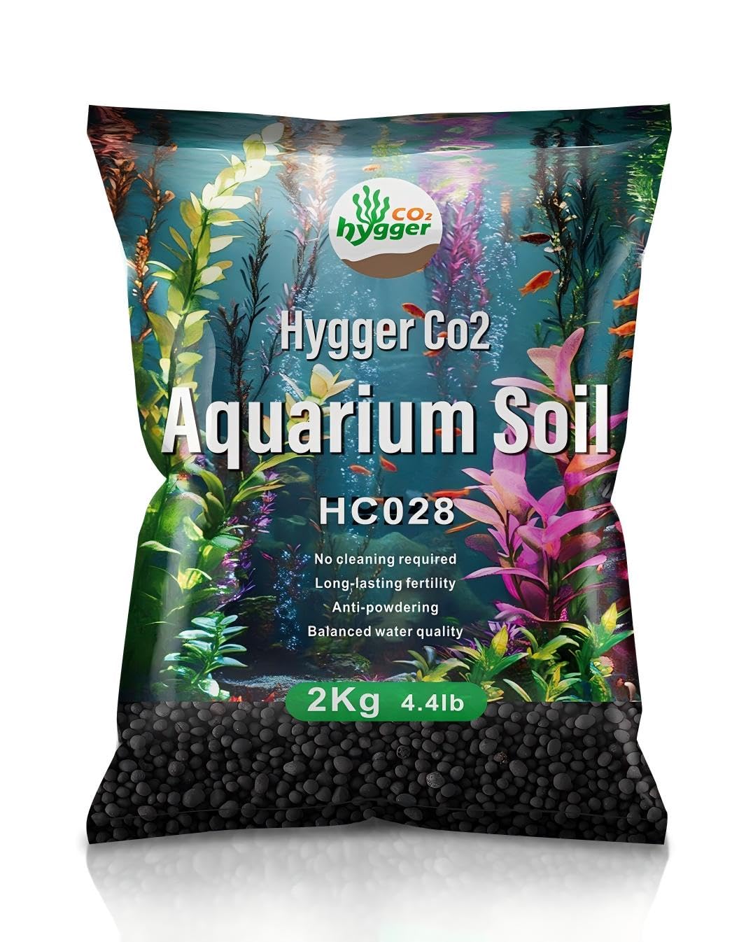 Hygger CO2 upgraded aquarium soil pour highlights easy setup and pH stability for plants and shrimp