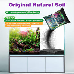 Hygger CO2 upgraded aquarium soil texture closeup demonstrates fine-grain substrate ideal for root growth