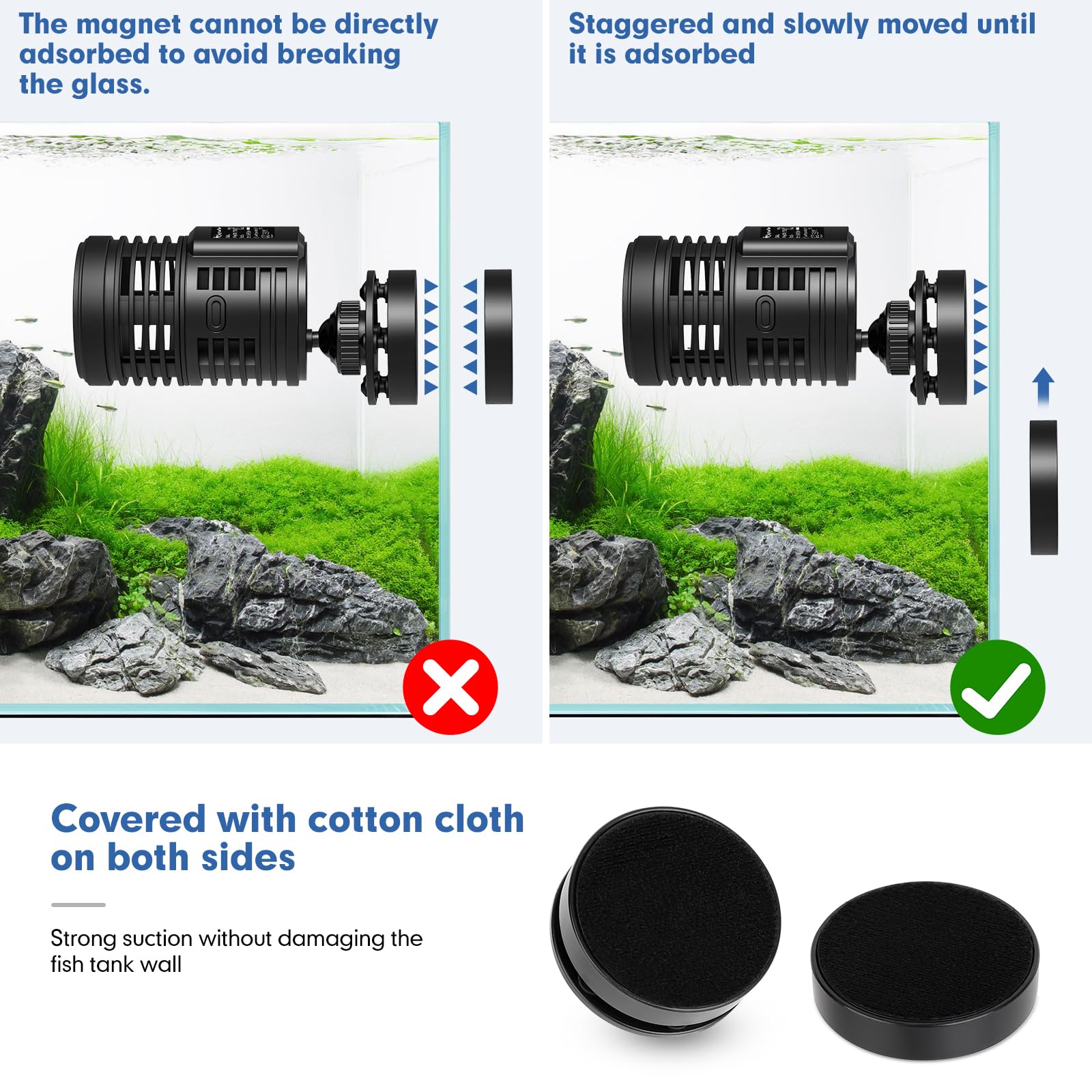 Hygger debris movement toward the filter demonstrating improved flow.