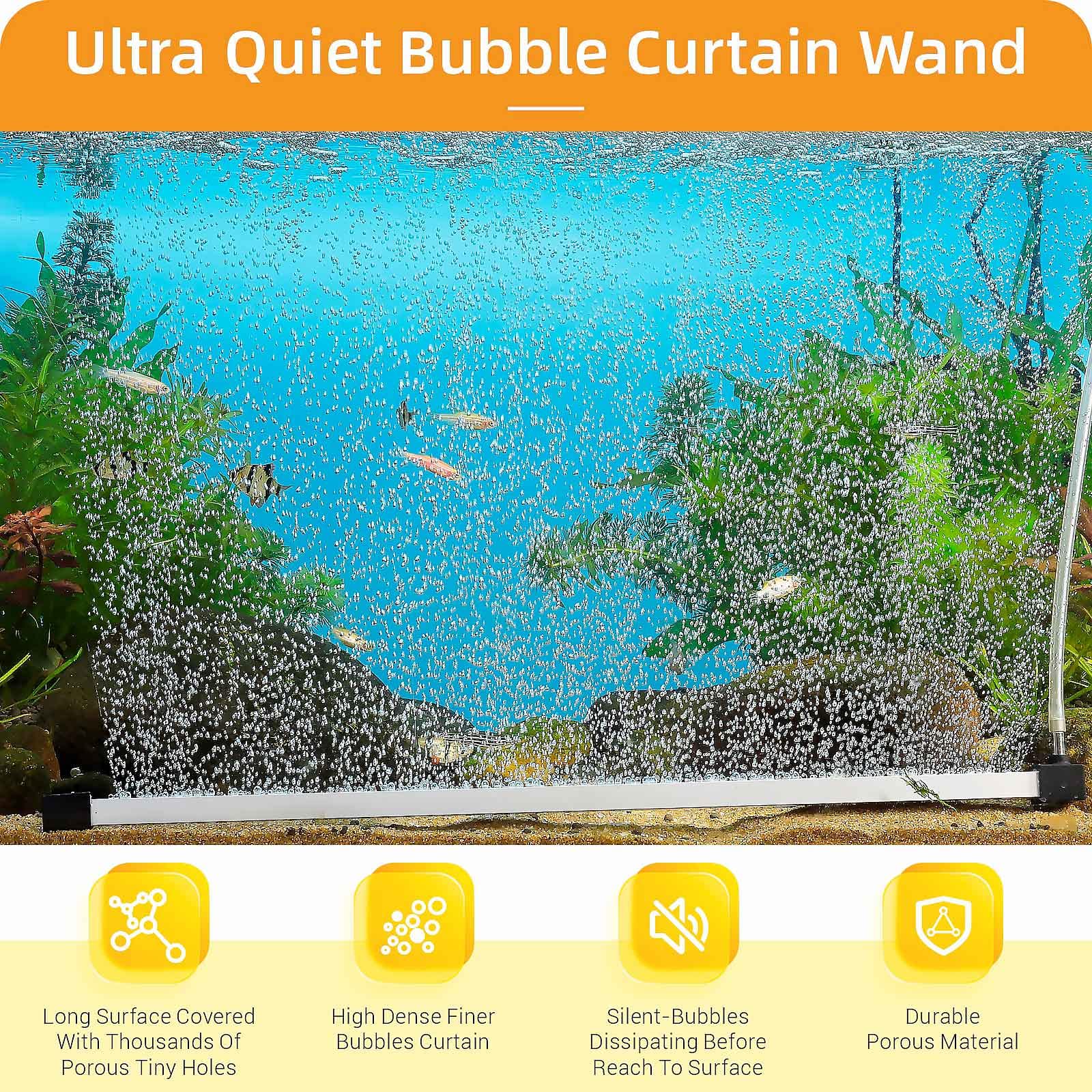 hygger dense micro-bubbles visualization highlights quiet mist like aeration in freshwater tanks.