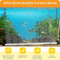 hygger dense micro-bubbles visualization highlights quiet mist like aeration in freshwater tanks.
