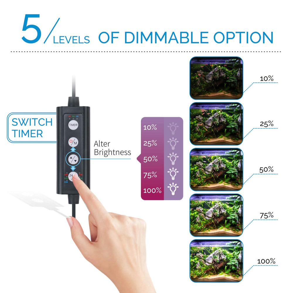 hygger DIY mode shows color options to highlight plants and background