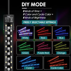 hygger DIY mode shows customizable timer and color options for hobbyists