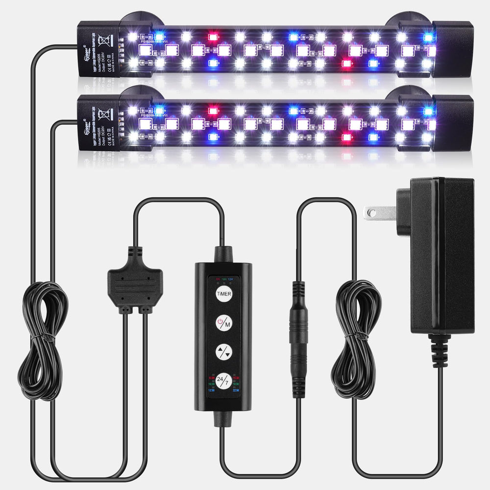 Hygger dual-channel controller submersible light shown front view for precise aquarium lighting