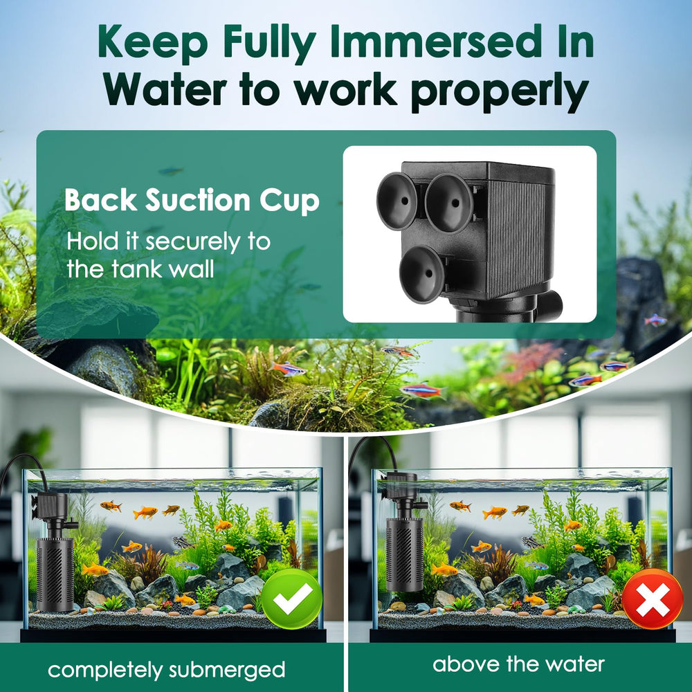 Hygger suction cups illustrate secure, tool-free tank mounting