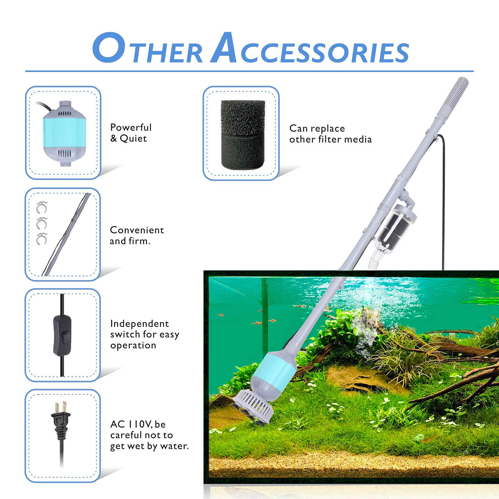 Hygger filter housing with reusable sponge for clear water