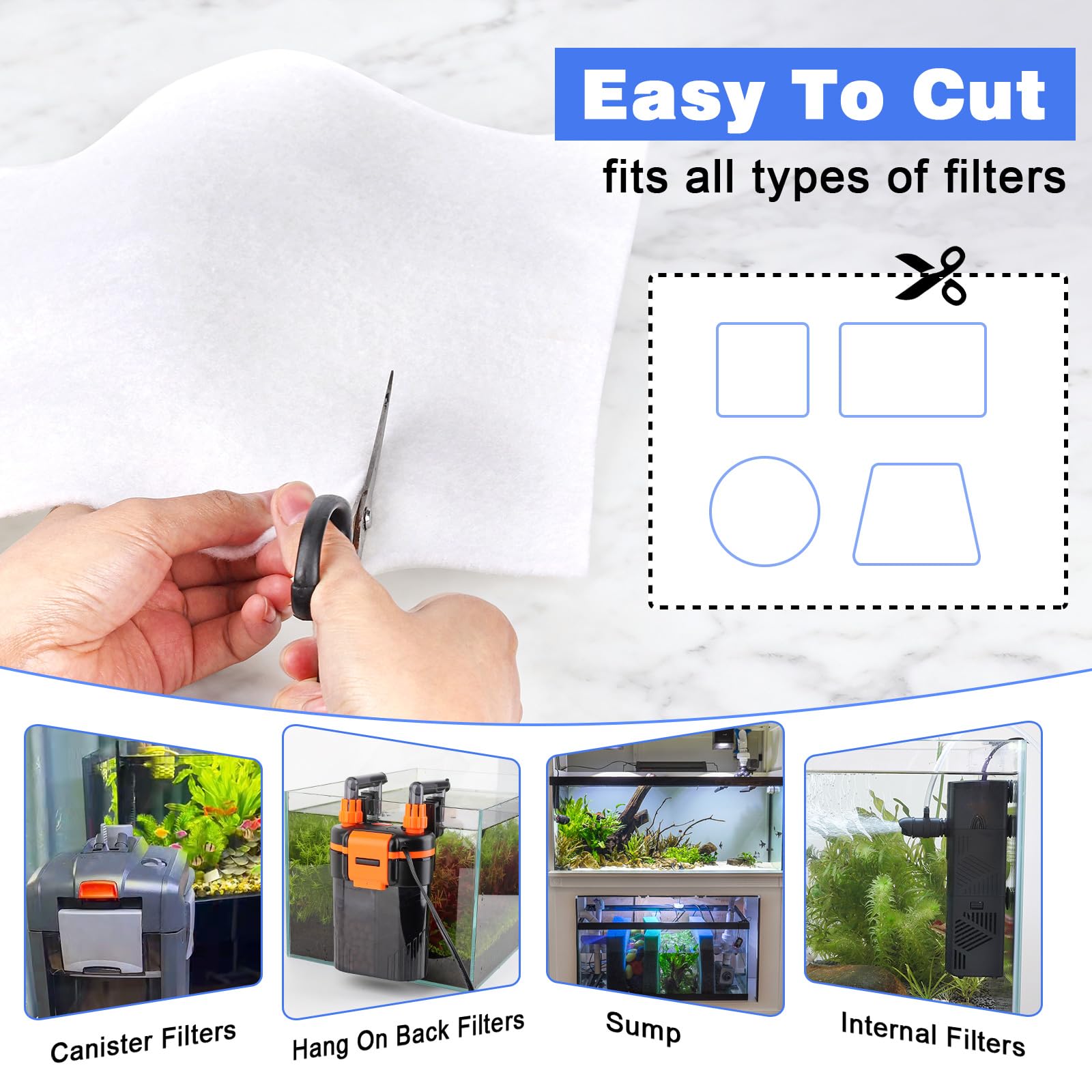 Hygger filter pad multi-layer filtration highlights large and small particle capture
