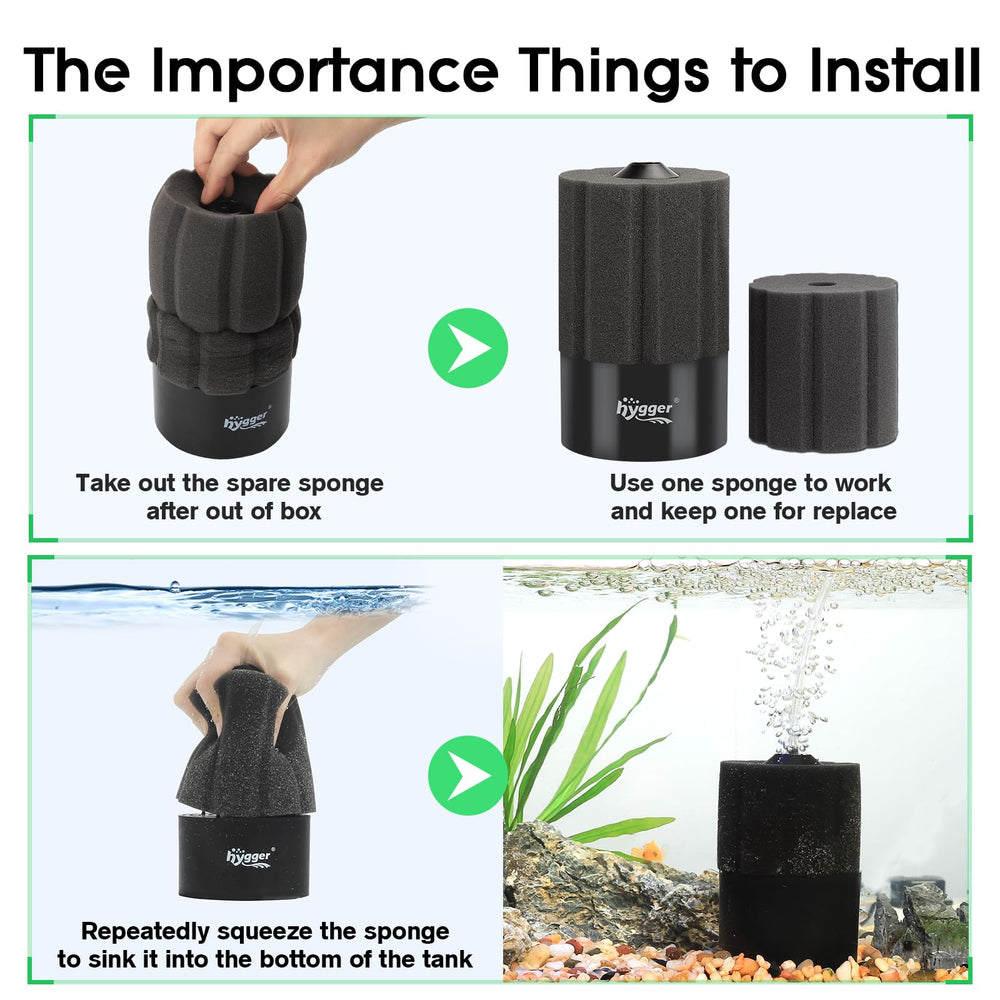 hygger filtro de aire para gambarios y cría de peces