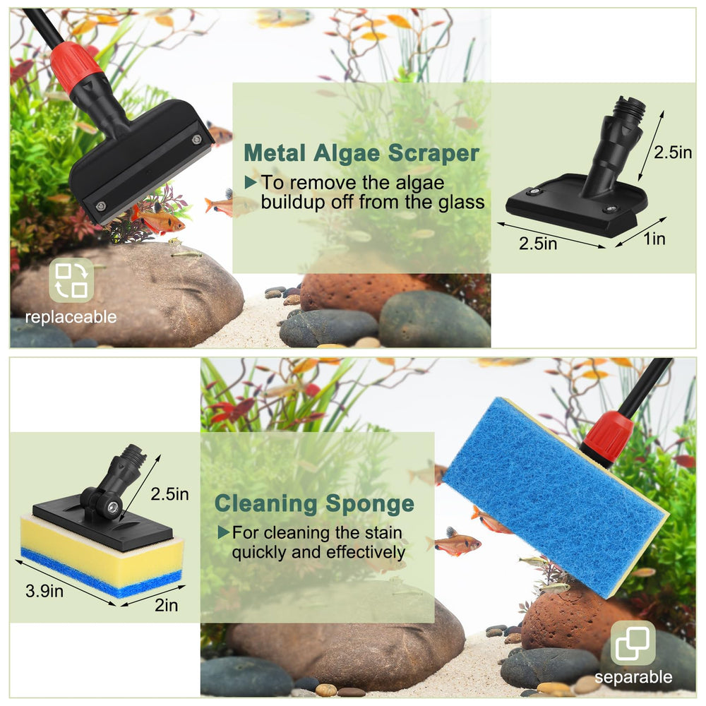 hygger gravel rake aquarium demonstrates substrate loosening without scratching walls.