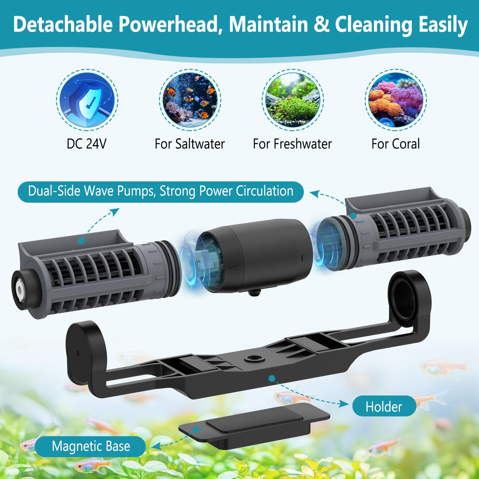 Hygger Gyre pump with 270° flow rotation enables flexible water movement