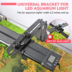 Hygger light riser assembly with clips demonstrates universal fit for many long aquarium lights.