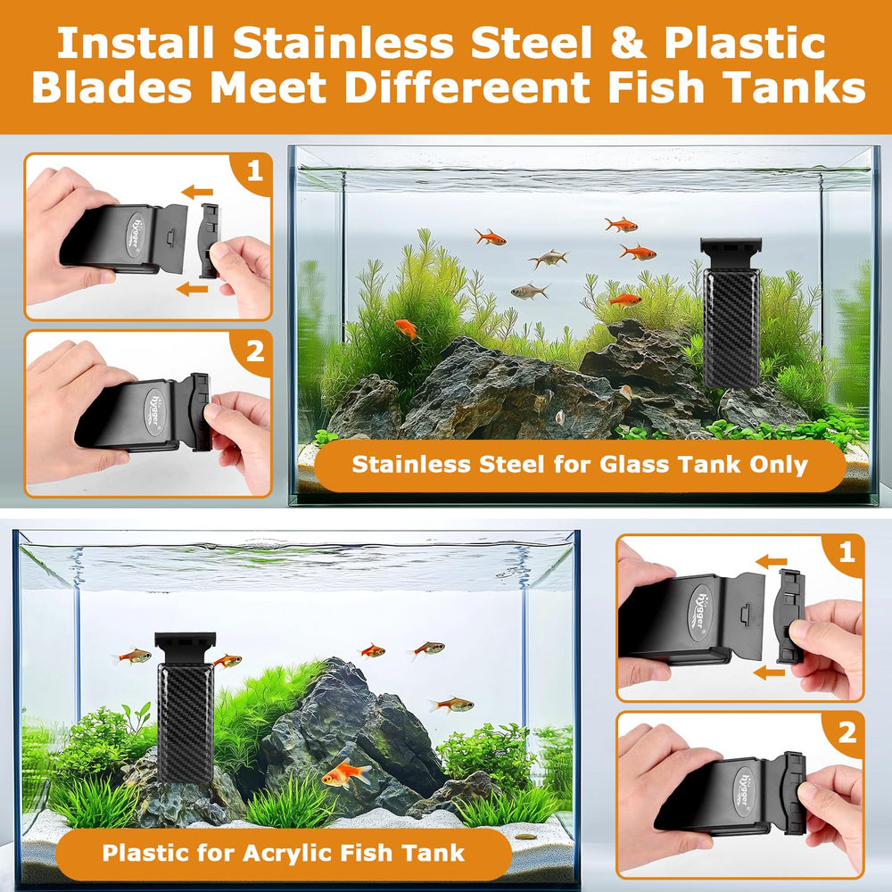 Hygger self-floating design keeps hands dry during cleaning