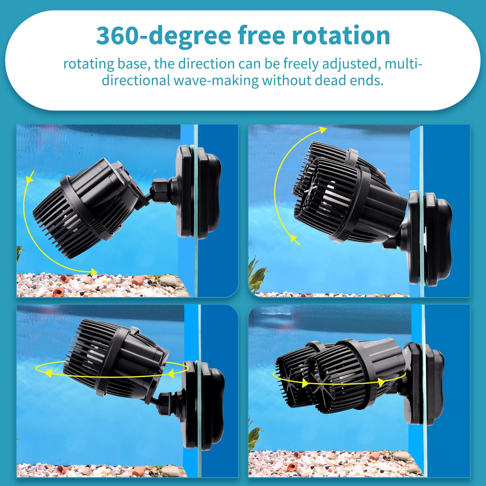 Hygger magnetic suction base offers secure, quiet mounting.