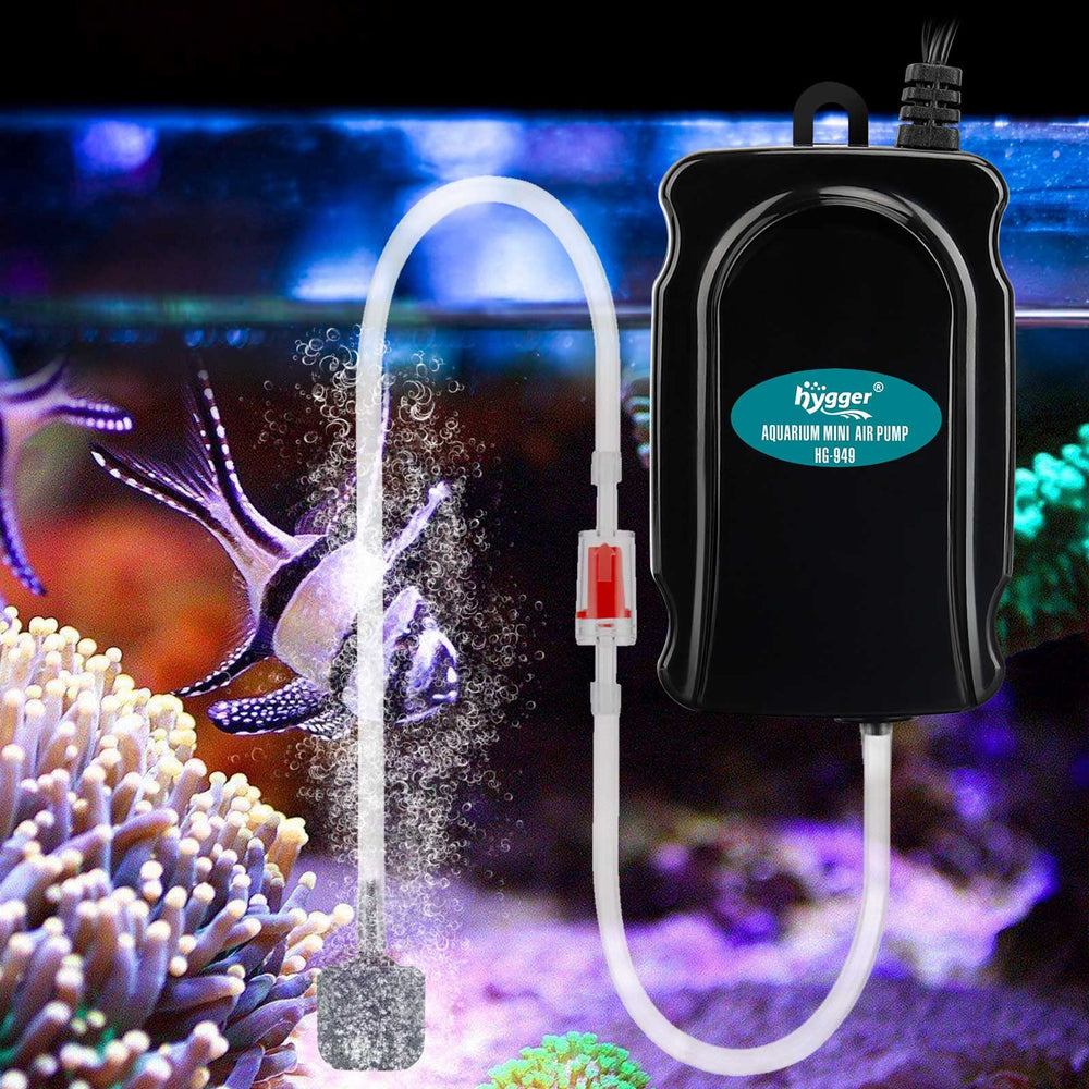 hygger mini aquarium air pump kit air-stone included dramatic bubble dispersion and circulation