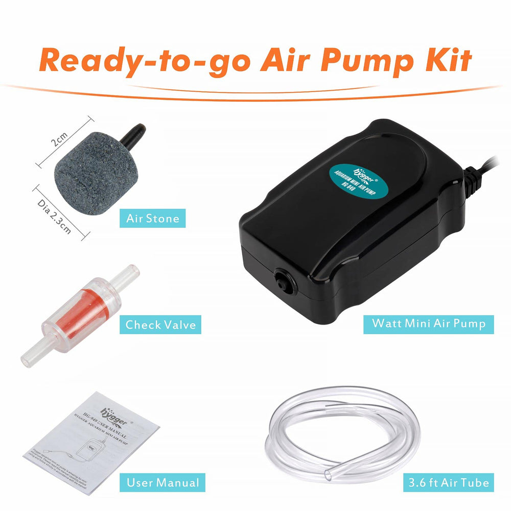 hygger mini aquarium air pump kit in-use with sponge filter demonstrates improved water movement