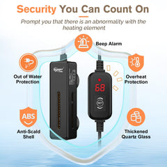 hygger Mini Heater digital display view shows precise temps for Betta aquariums