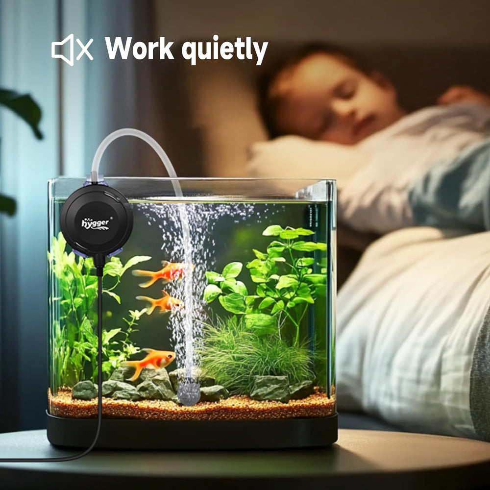 Hygger MINI in a nano tank scene suitable for freshwater or saltwater setups.