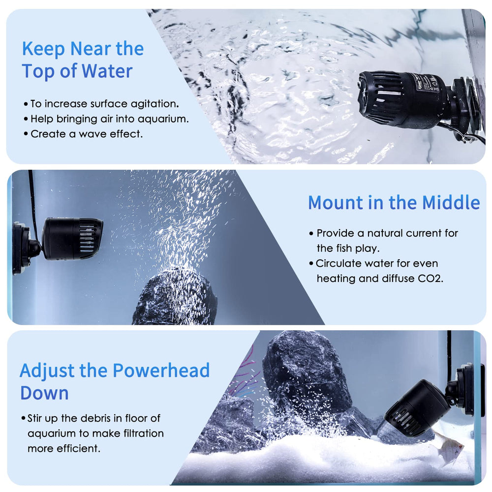 Hygger Mini Wave Maker 360-degree head adjusts water flow direction