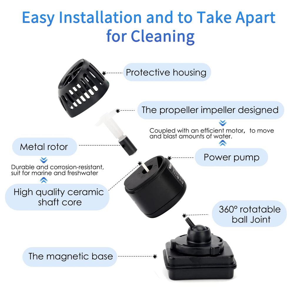 Hygger Mini Wave Maker is easy to disassemble and clean