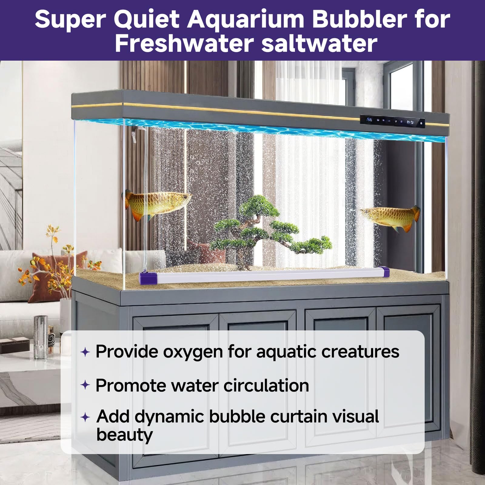 Hygger mist-like bubble wall forms an underwater decorative curtain
