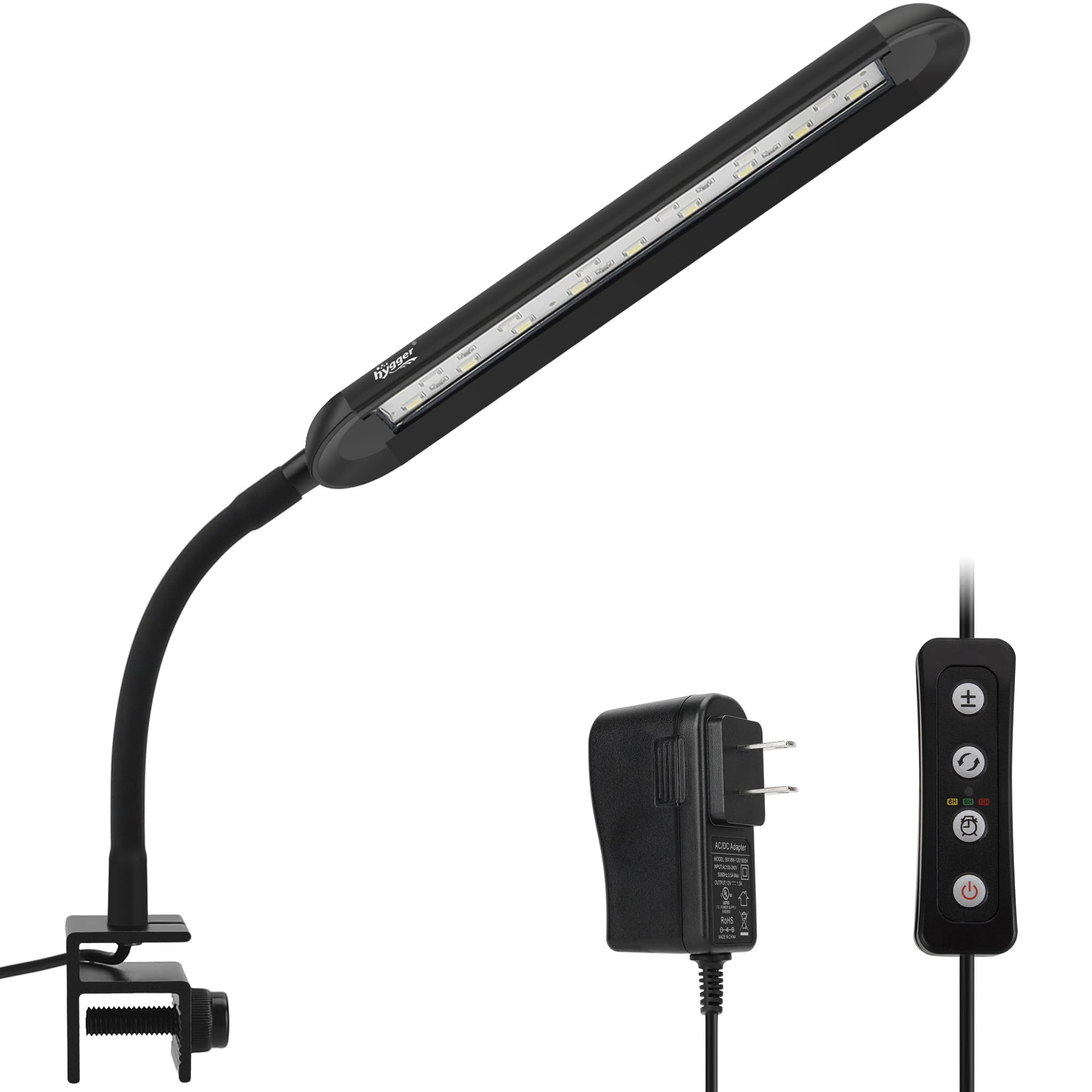 hygger nano tank light clip-on in action providing steady evening illumination for small tanks
