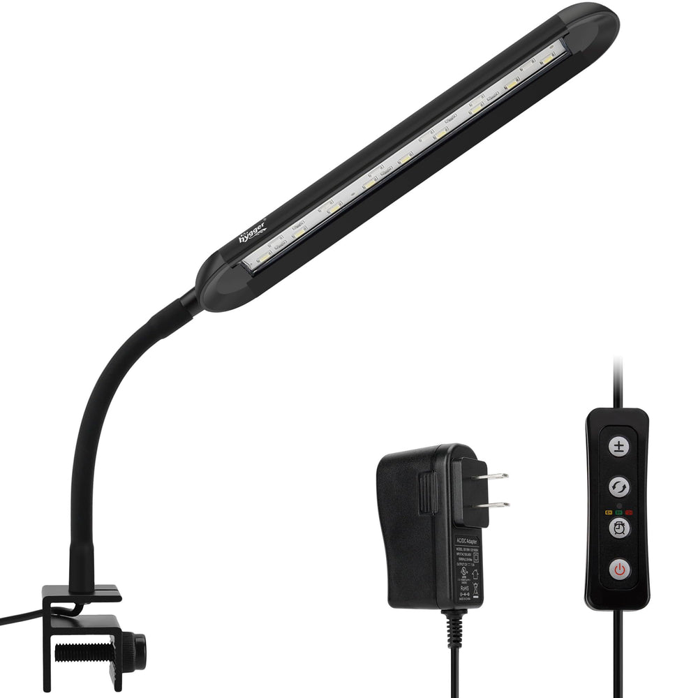 hygger nano tank light clip-on in action providing steady evening illumination for small tanks