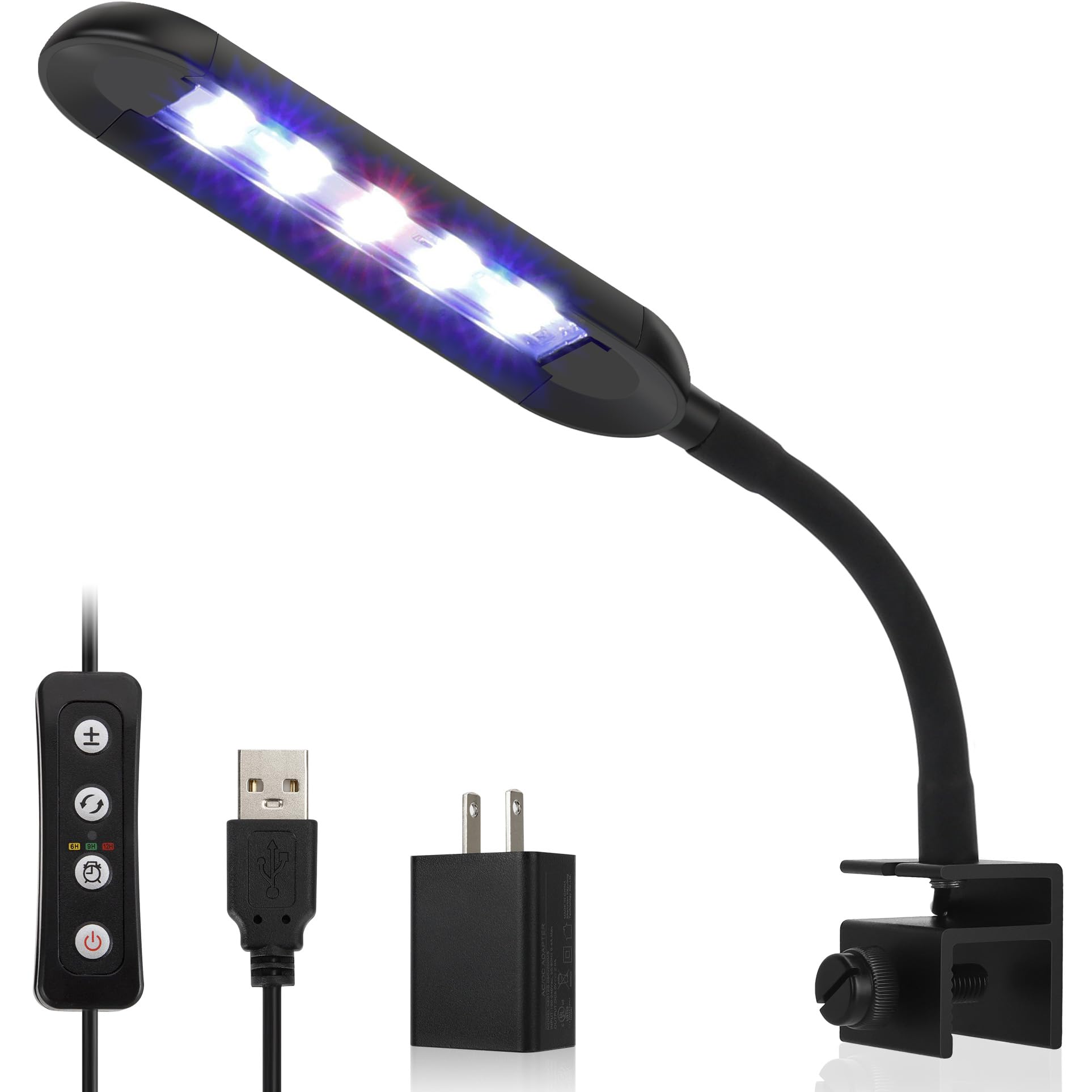 Hygger nano-tank-light front view highlights compact design for small aquariums.