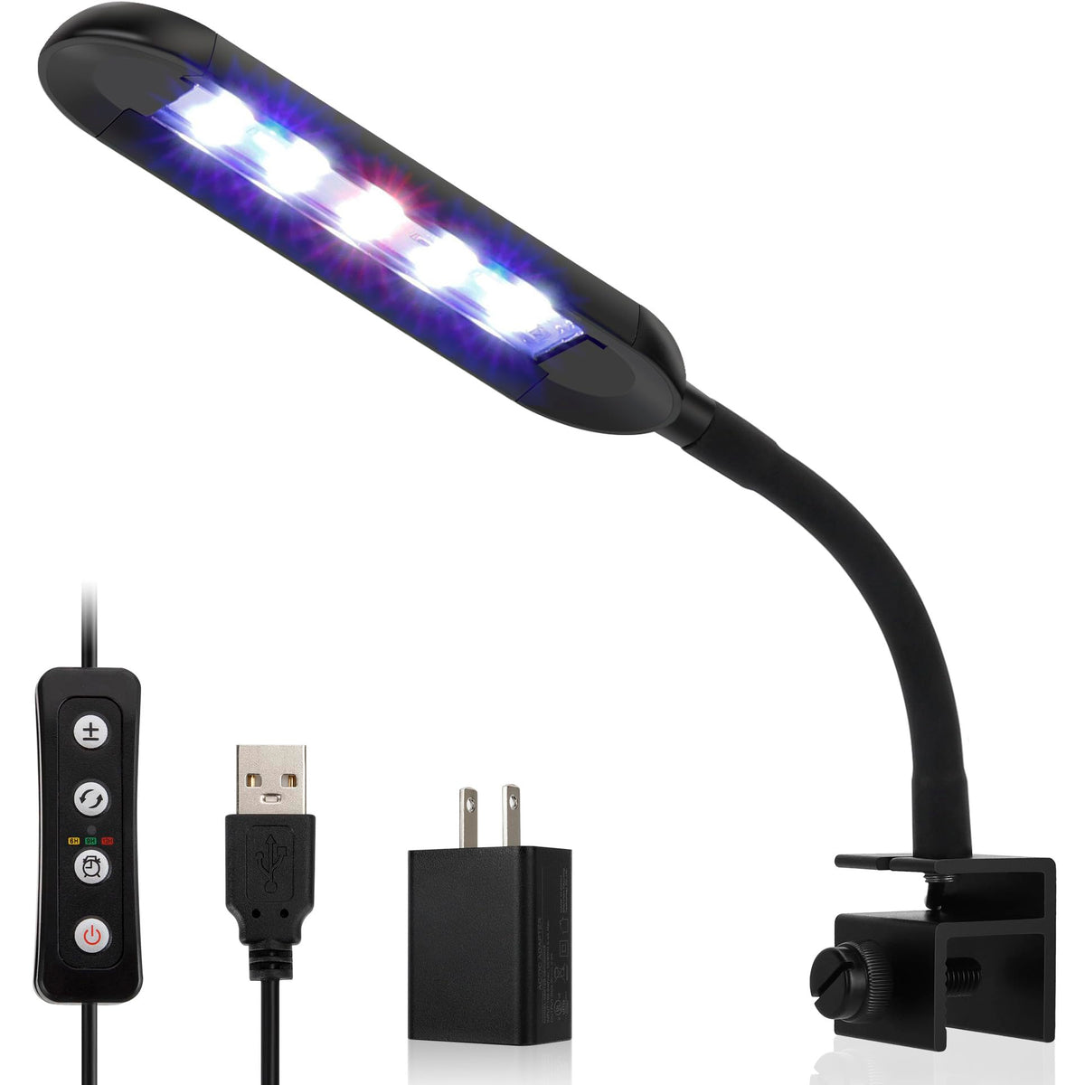 Hygger nano-tank-light front view highlights compact design for small aquariums.