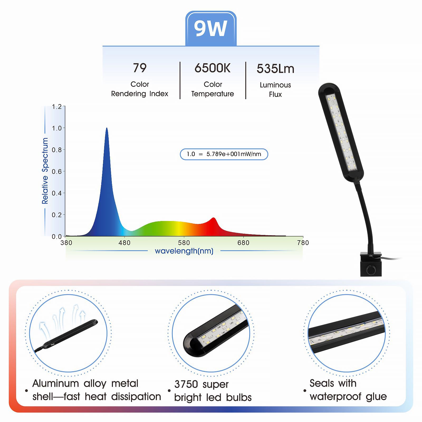 hygger nano tank light gooseneck adjustable over aquarium for precise plant-friendly lighting