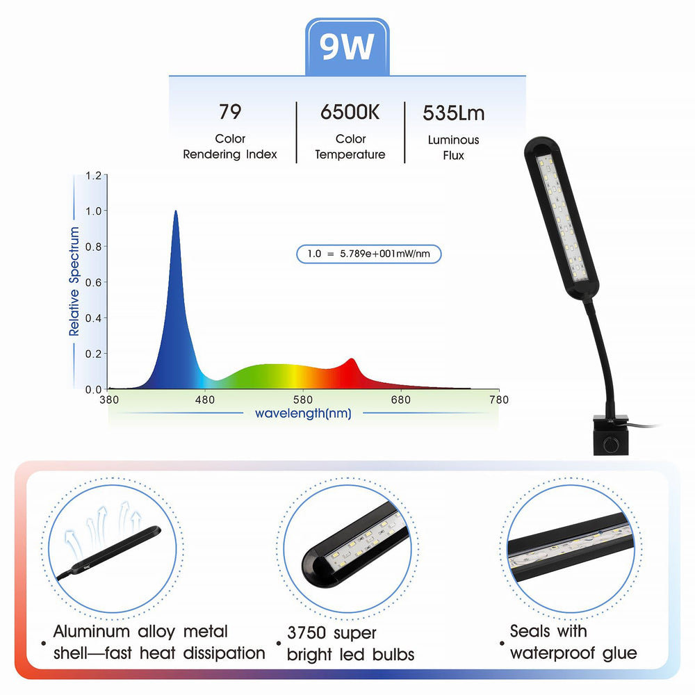 hygger nano tank light gooseneck adjustable over aquarium for precise plant-friendly lighting