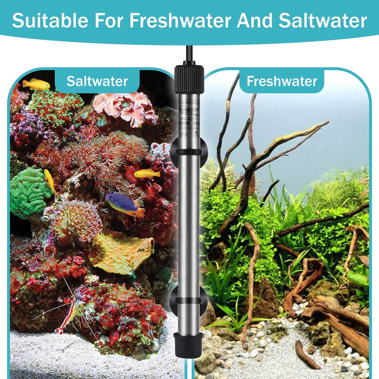 Hygger Pinpoint fully submersible installation demonstrates easy placement in the tank.